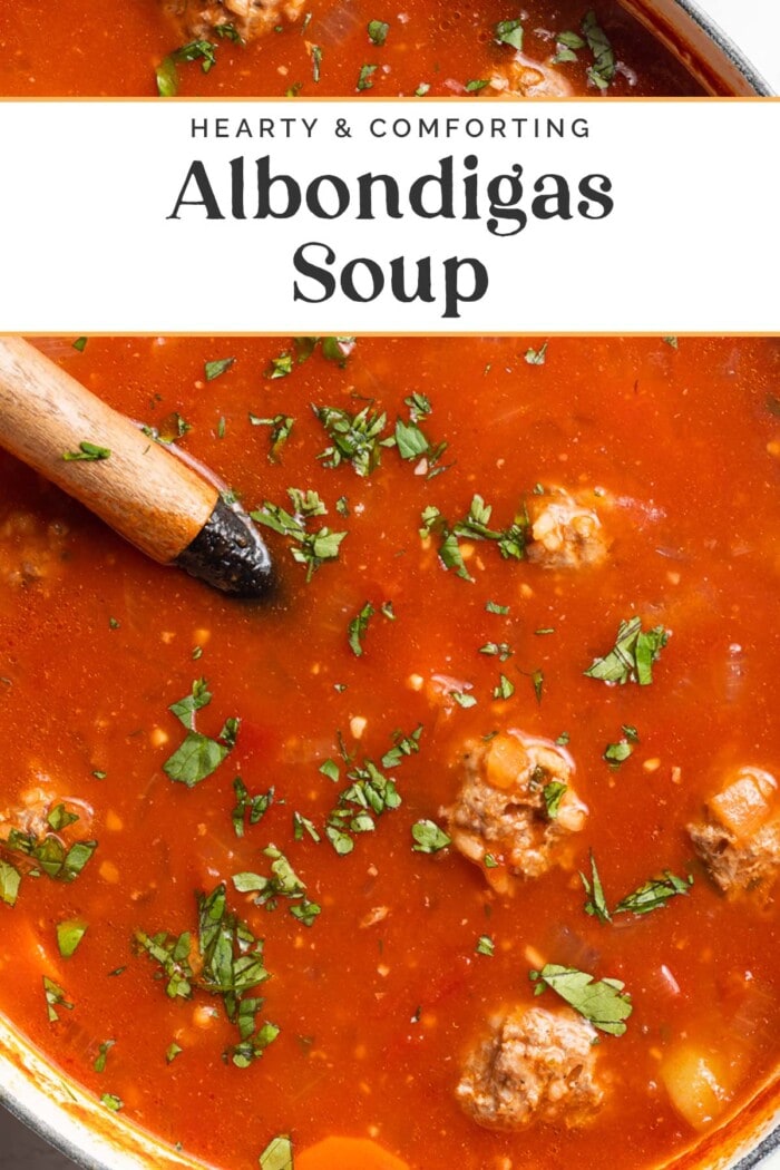 Pin graphic for albondigas soup