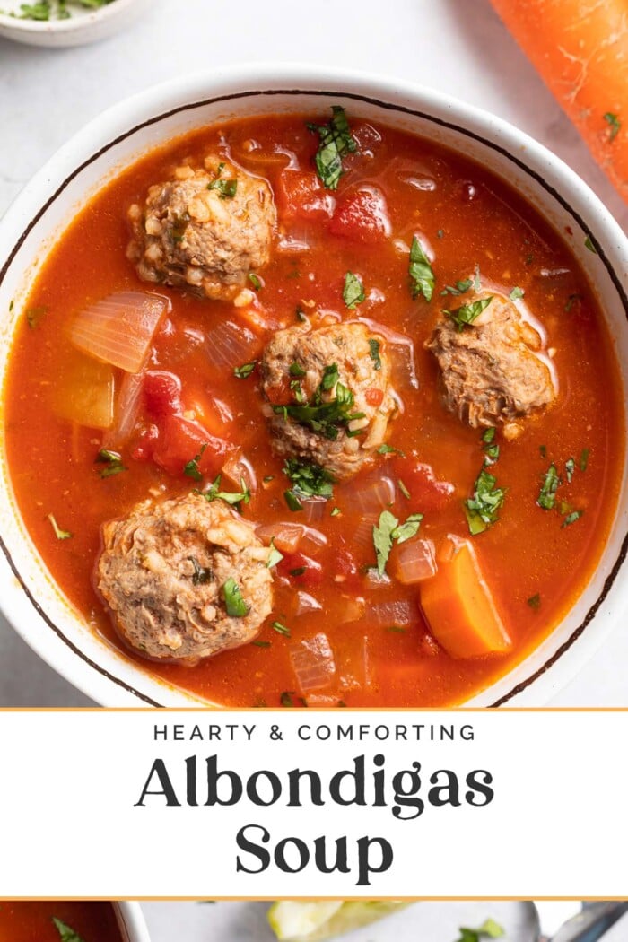 Pin graphic for albondigas soup