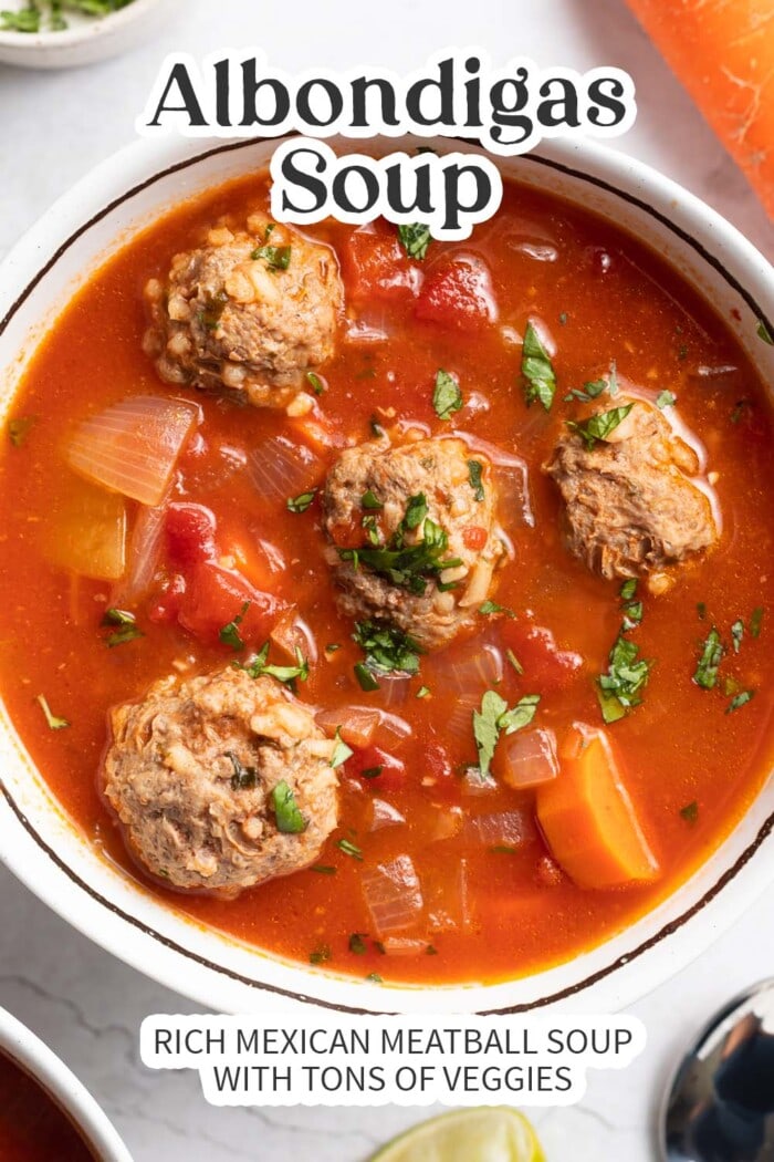 Pin graphic for albondigas soup