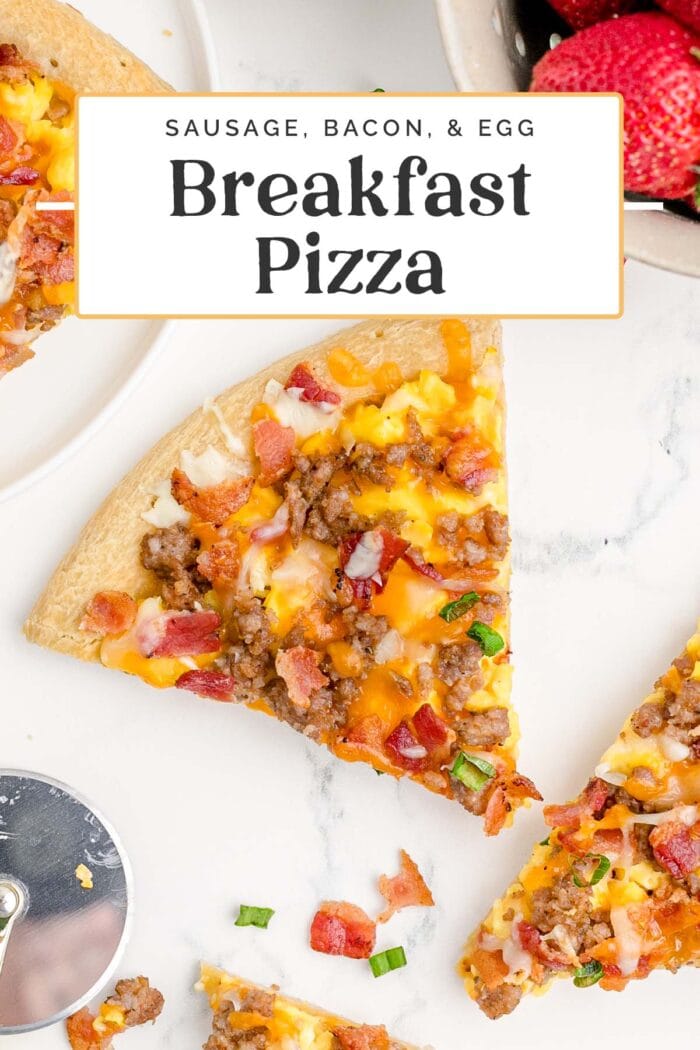 Pin graphic for breakfast pizza