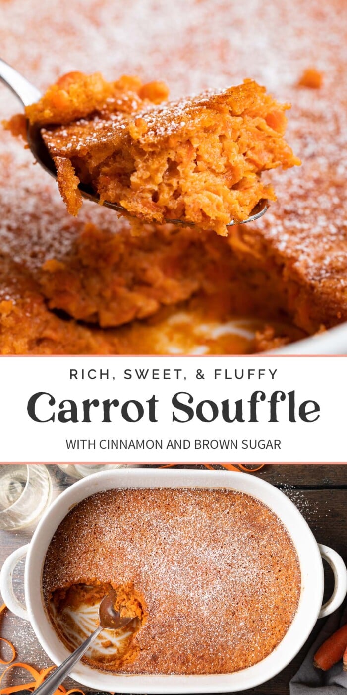 Pin graphic for carrot souffle