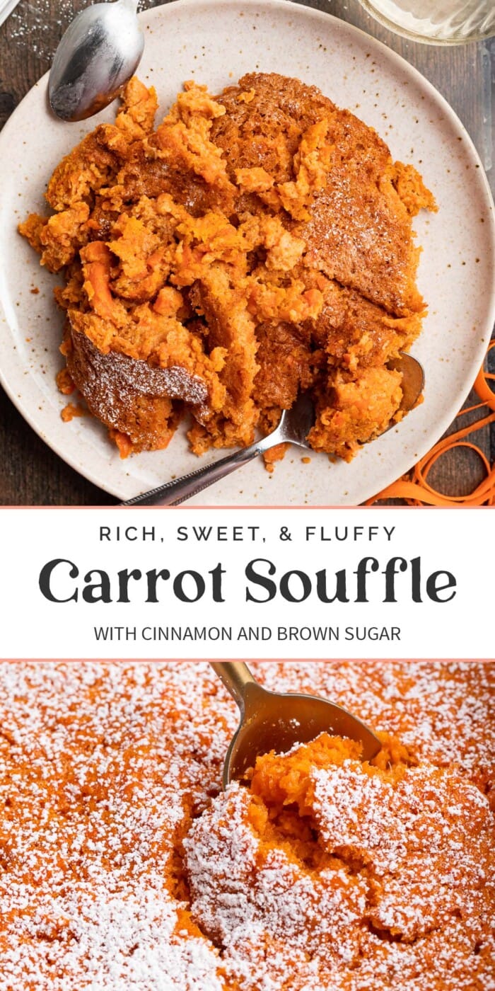 Pin graphic for carrot souffle