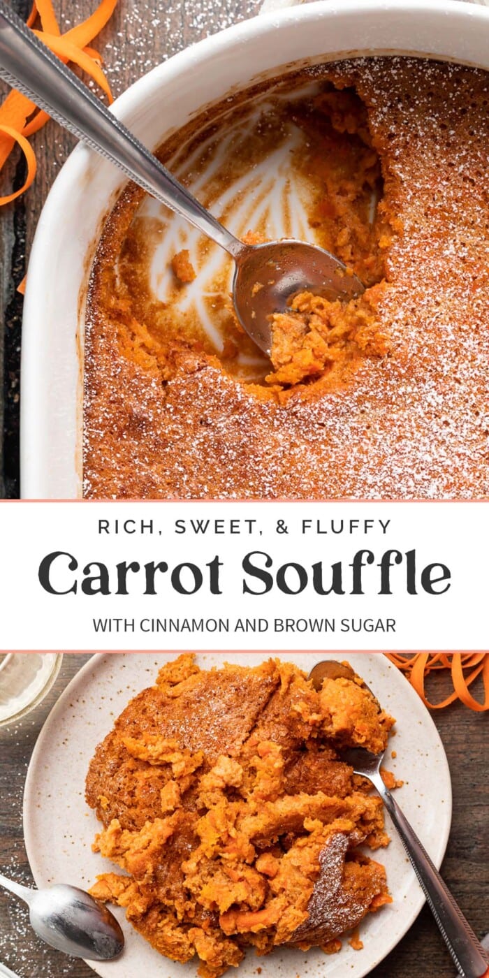 Pin graphic for carrot souffle