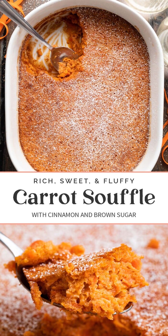 Pin graphic for carrot souffle