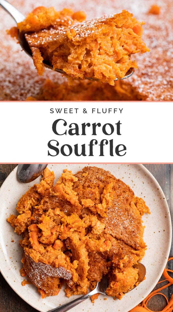 Pin graphic for carrot souffle