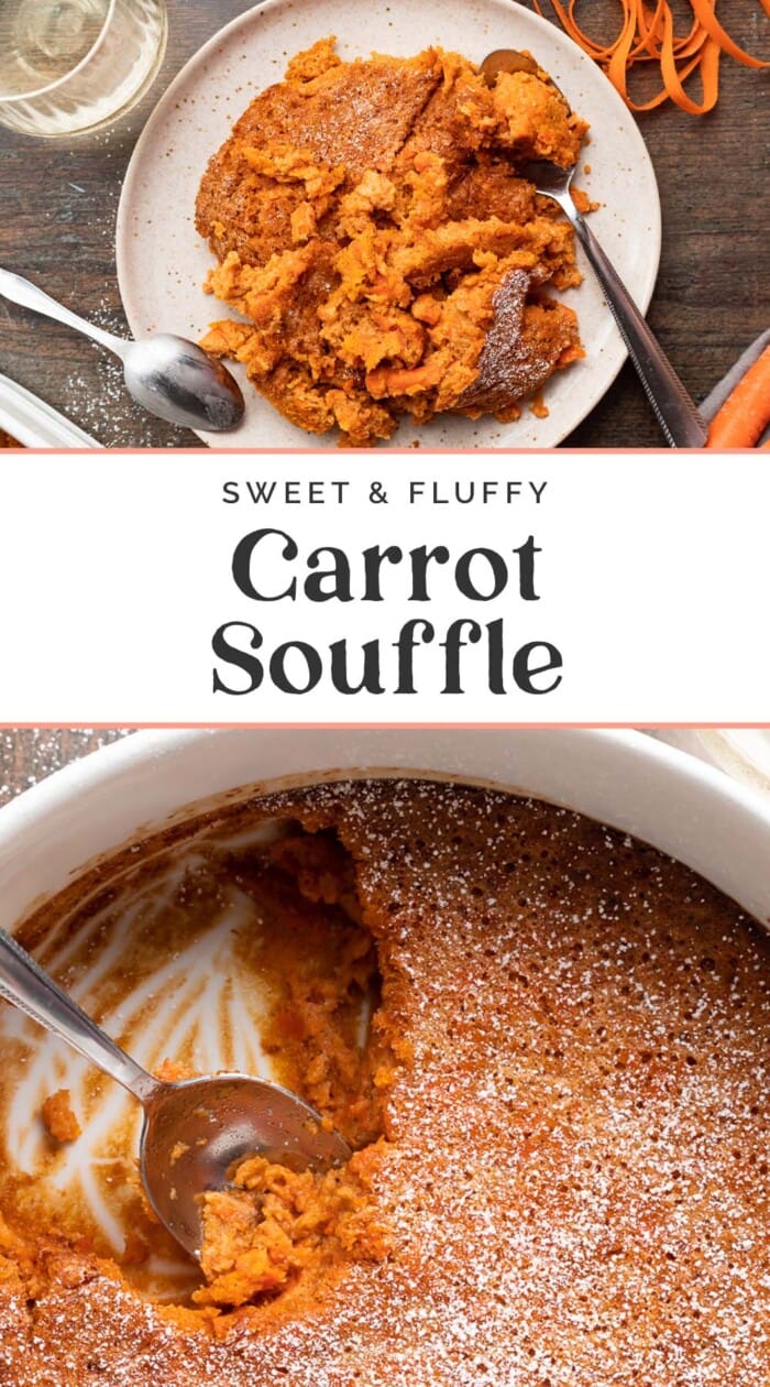 Pin graphic for carrot souffle