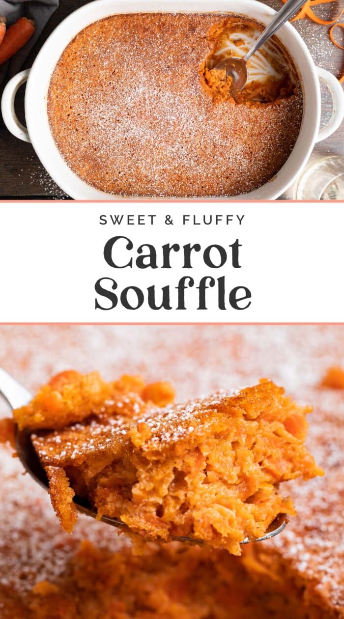 Pin graphic for carrot souffle