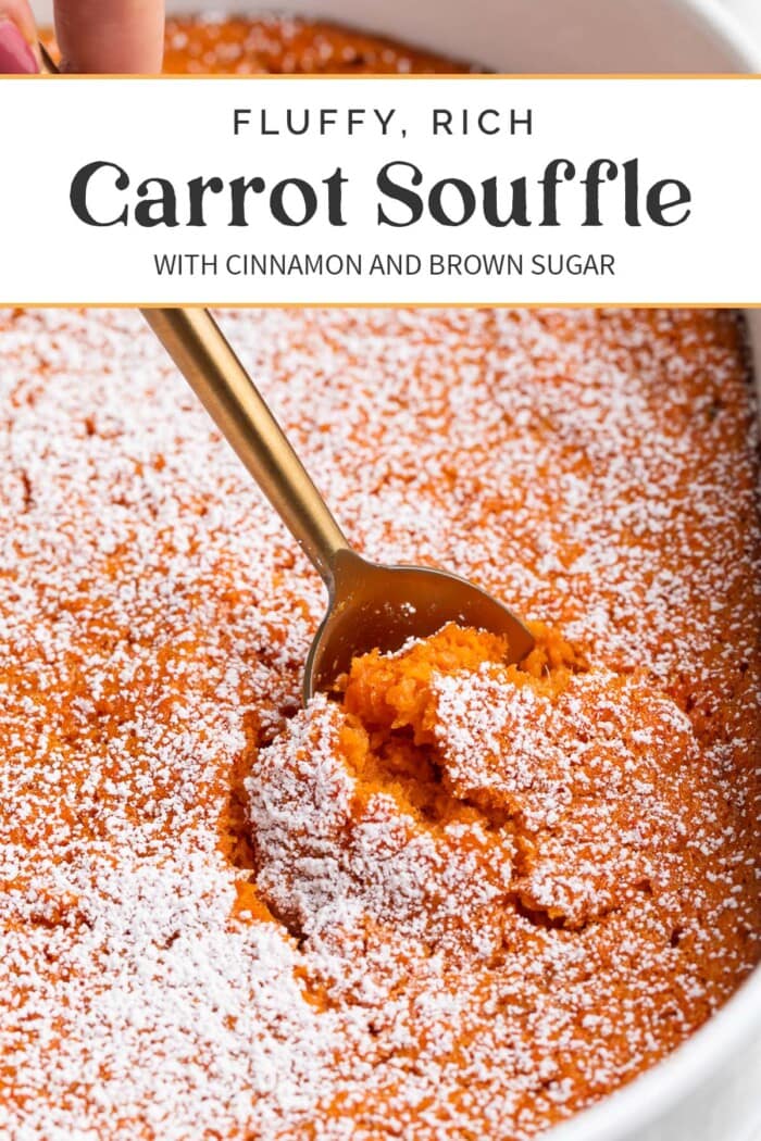 Pin graphic for carrot souffle