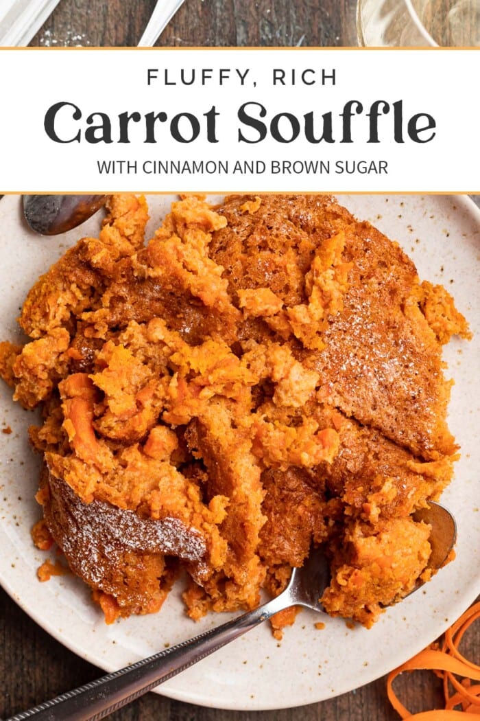 Pin graphic for carrot souffle