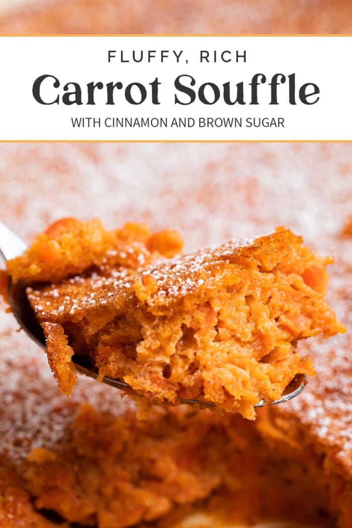 Pin graphic for carrot souffle