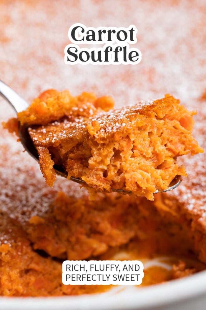 Pin graphic for carrot souffle