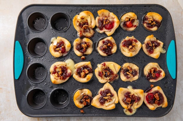 Cranberry brie bites in muffin tin