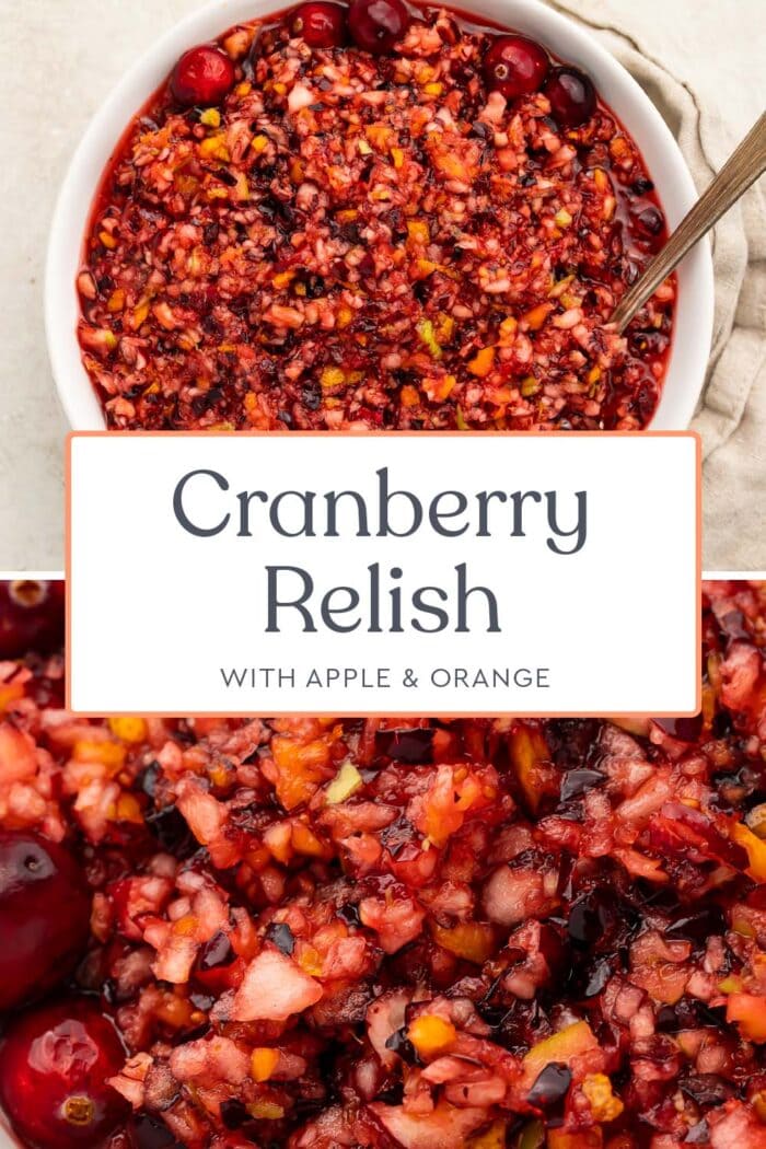 Pin graphic for cranberry relish