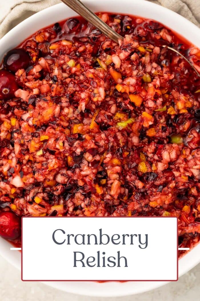 Pin graphic for cranberry relish