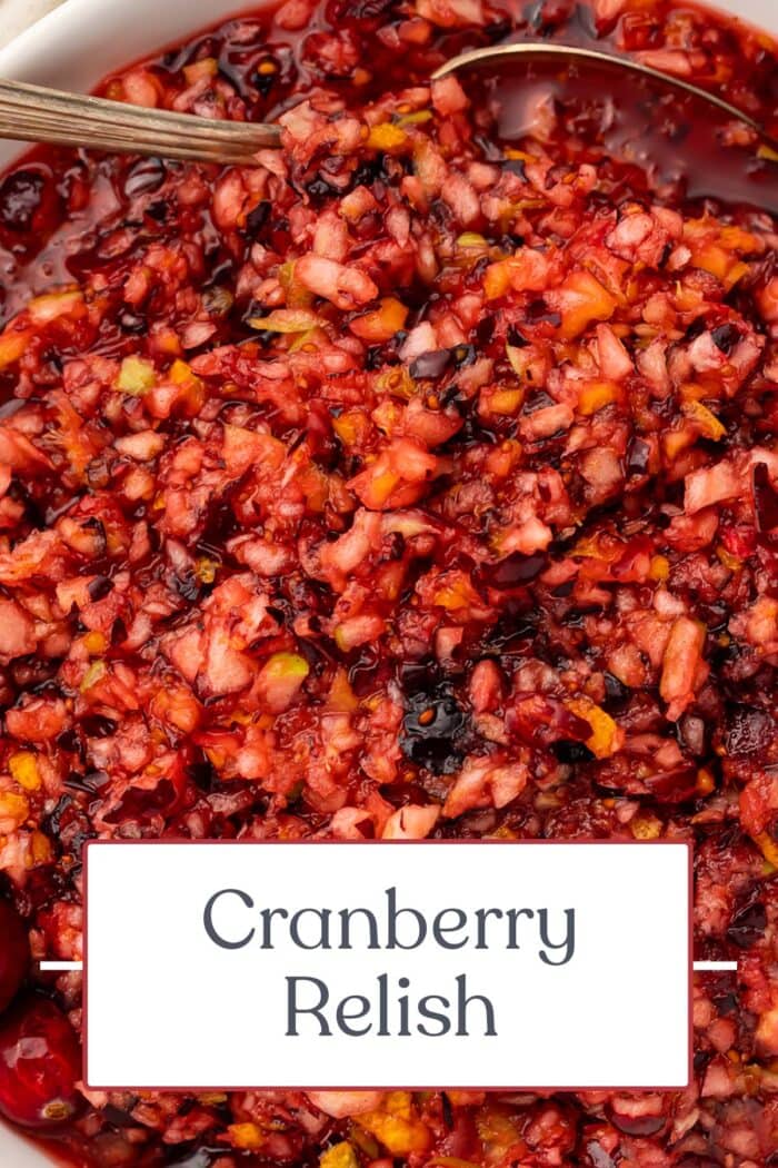 Pin graphic for cranberry relish