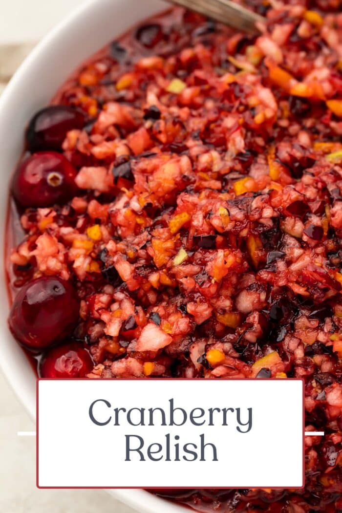 Pin graphic for cranberry relish