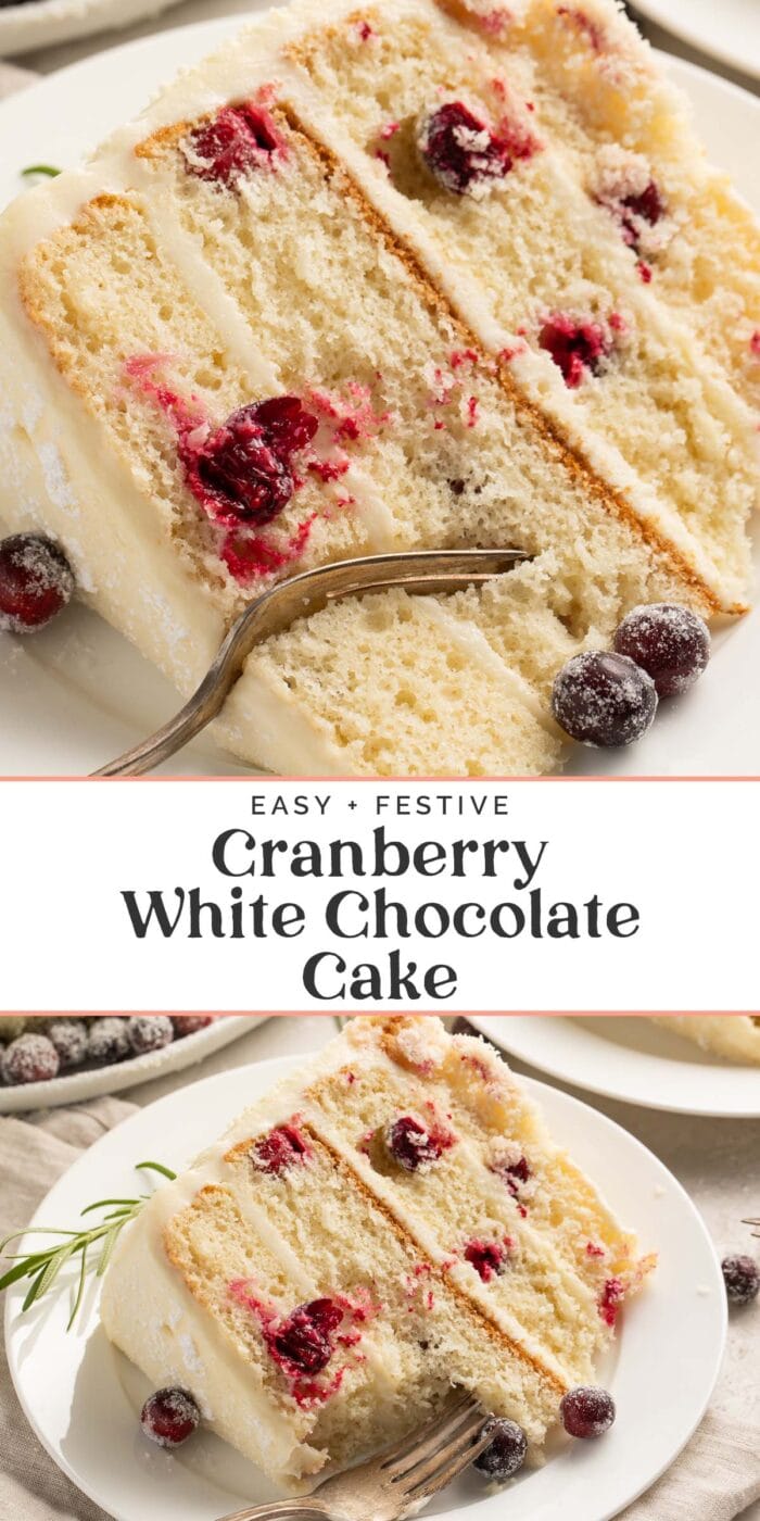 Pin graphic for cranberry cake