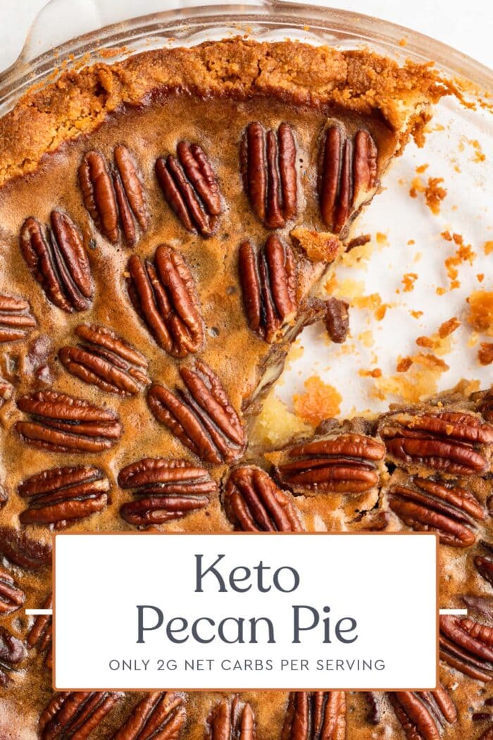 Pin graphic for keto pecan pie