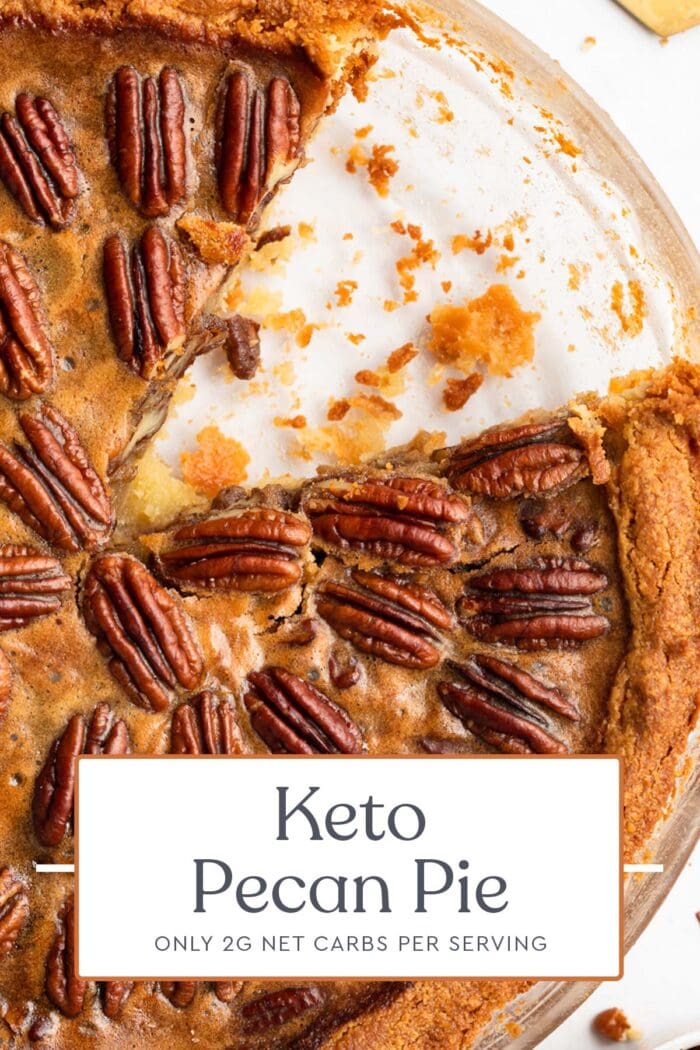 Pin graphic for keto pecan pie