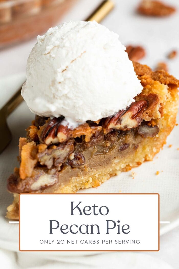 Pin graphic for keto pecan pie