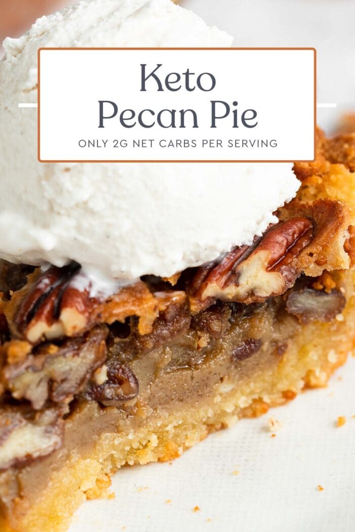 Pin graphic for keto pecan pie