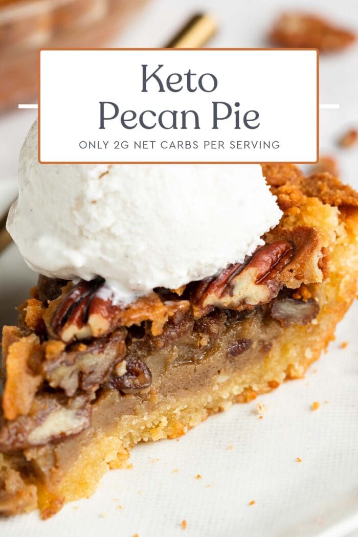 Pin graphic for keto pecan pie