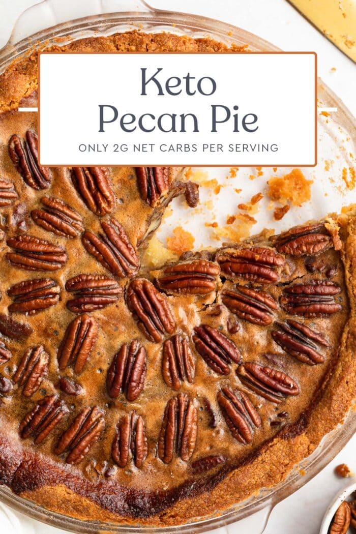 Pin graphic for keto pecan pie