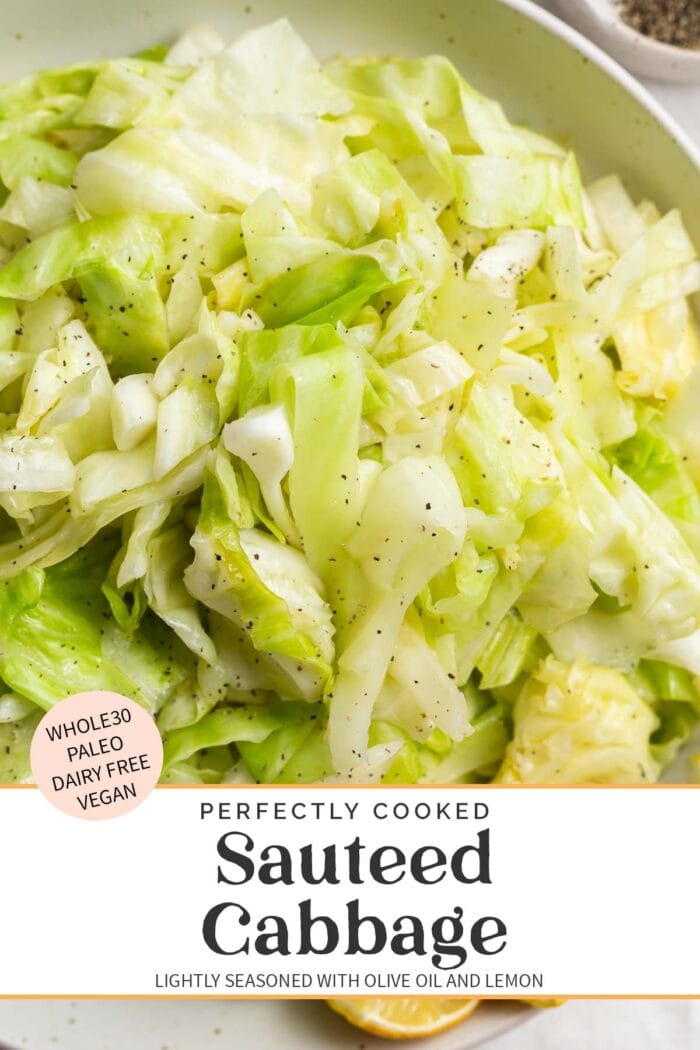 Pin graphic for sauteed cabbage