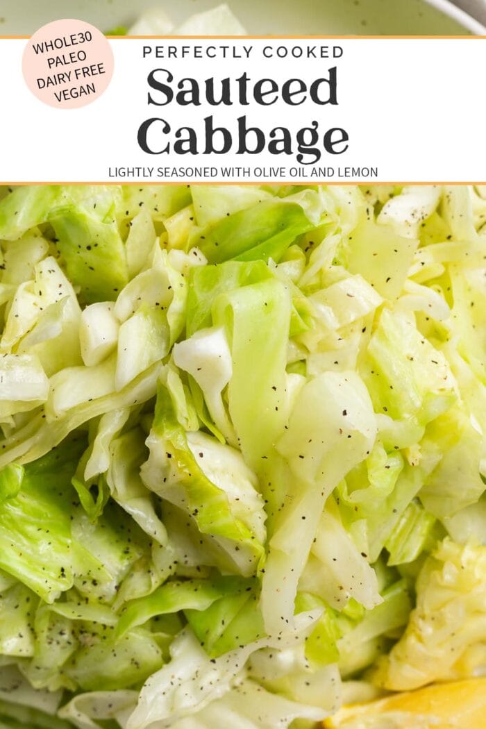 Pin graphic for sauteed cabbage