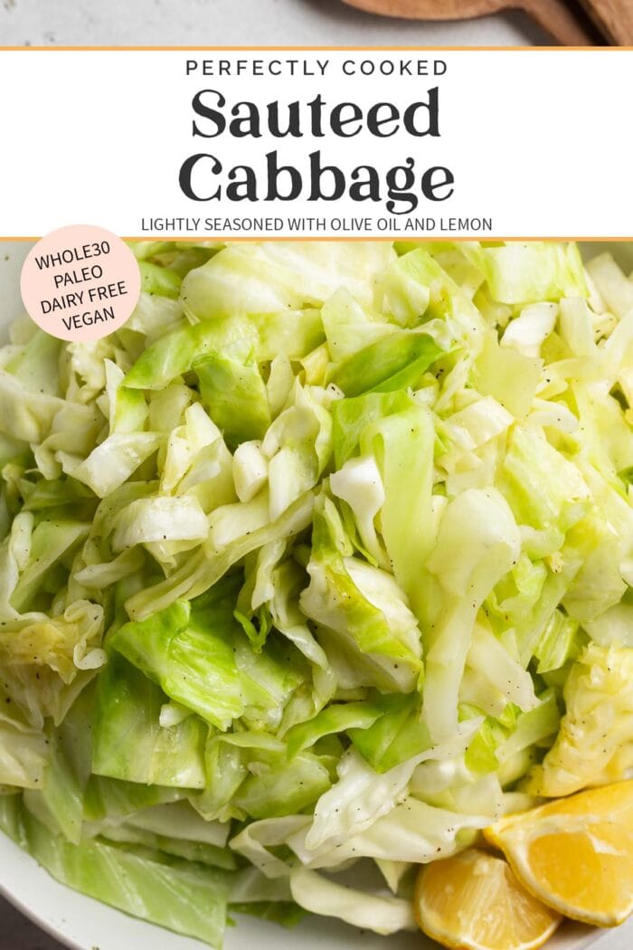 Pin graphic for sauteed cabbage