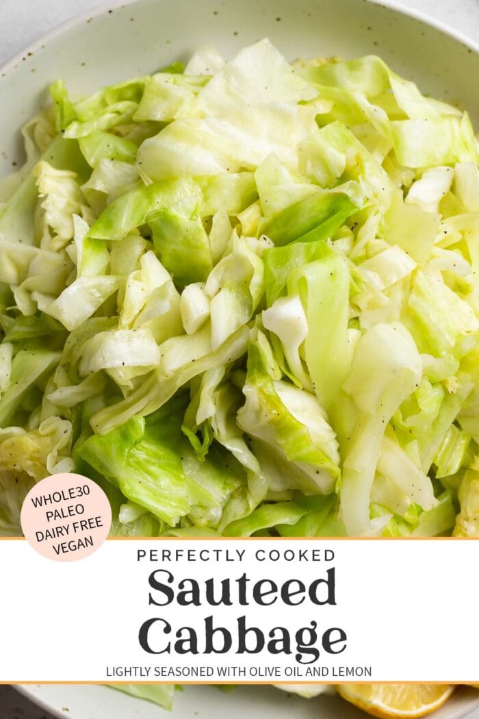 Pin graphic for sauteed cabbage