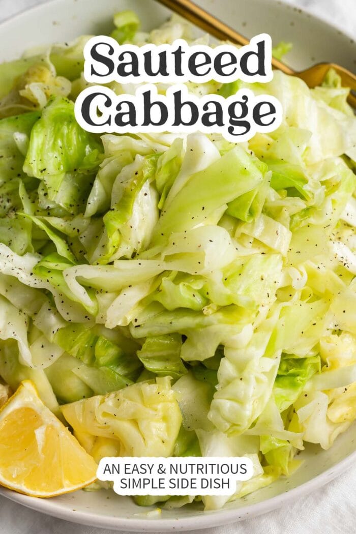 Pin graphic for sauteed cabbage