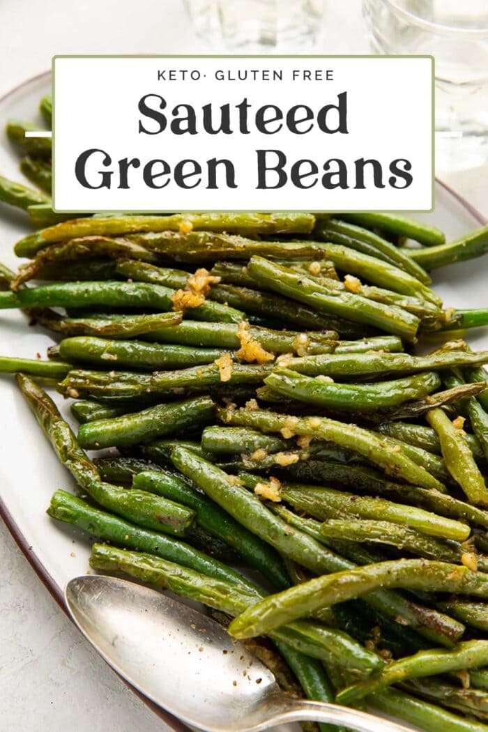 Pin graphic for sauteed green beans