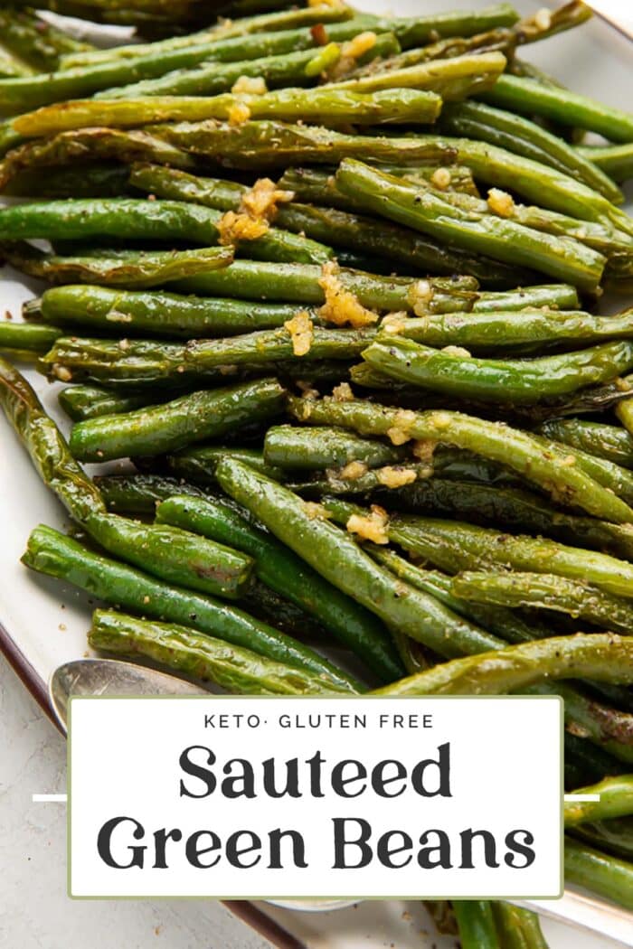 Pin graphic for sauteed green beans