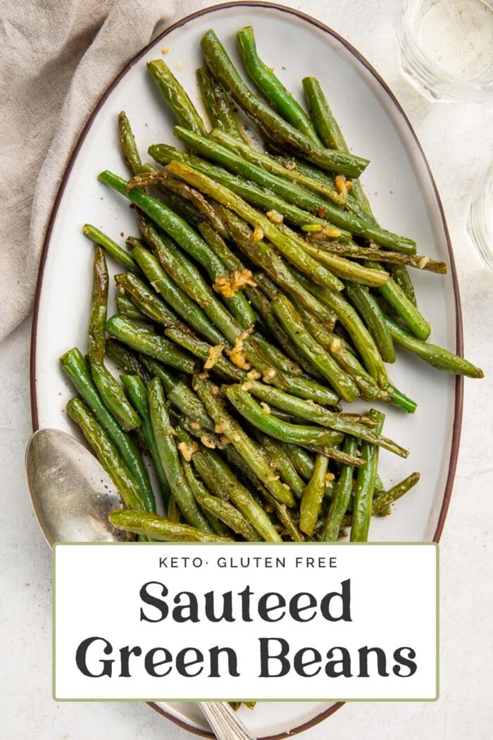 Pin graphic for sauteed green beans