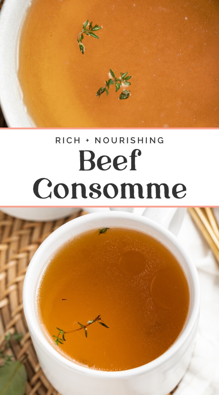 Pin graphic for beef consommé