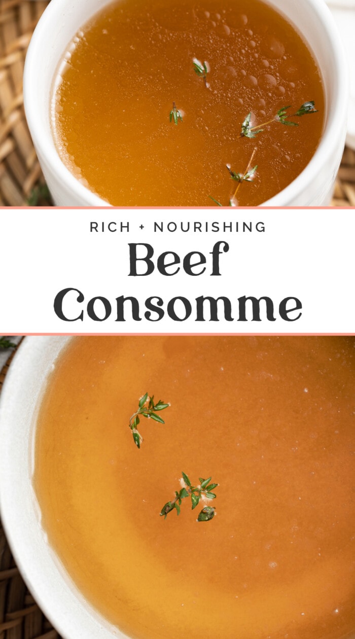 Pin graphic for beef consommé