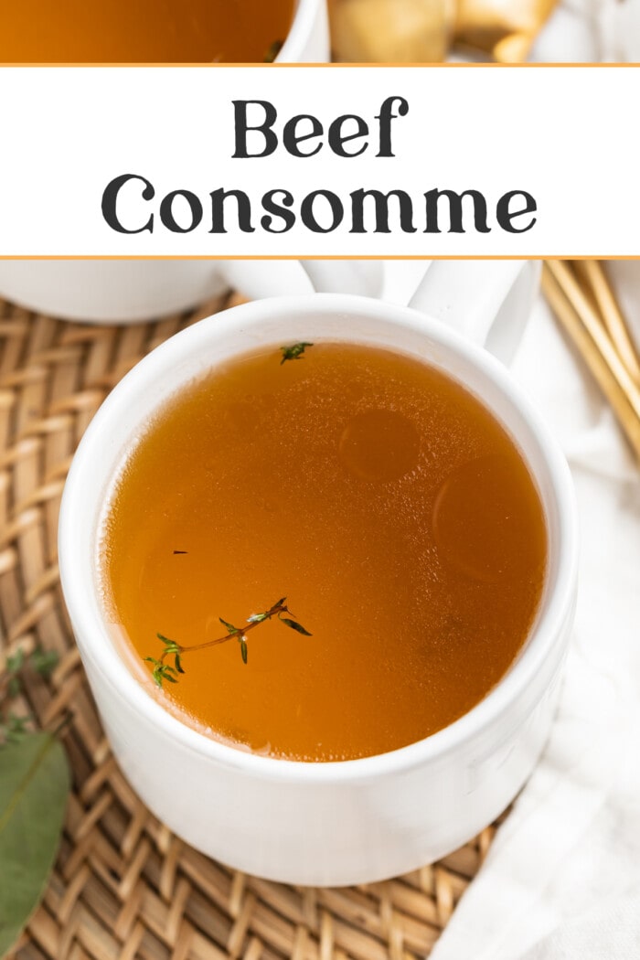 Pin graphic for beef consommé