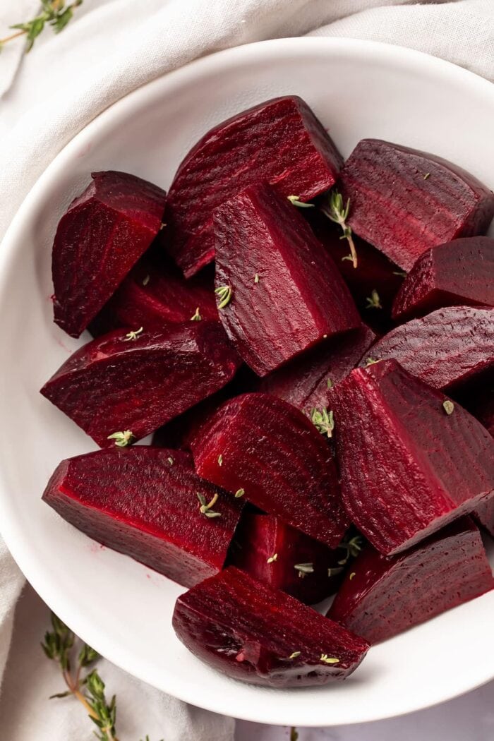 instant Pot beets in a large white bowl