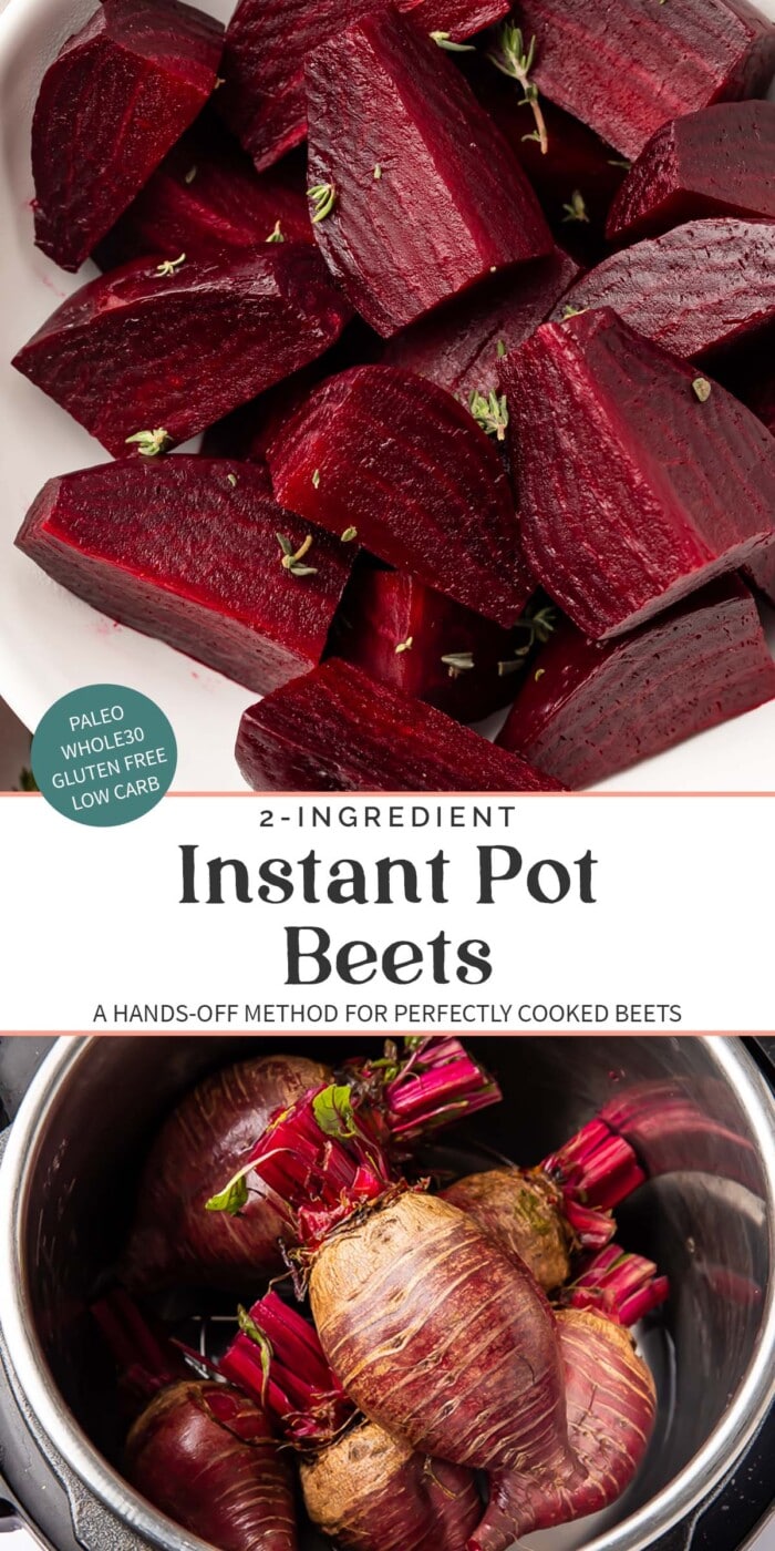 Pin graphic for Instant Pot beets