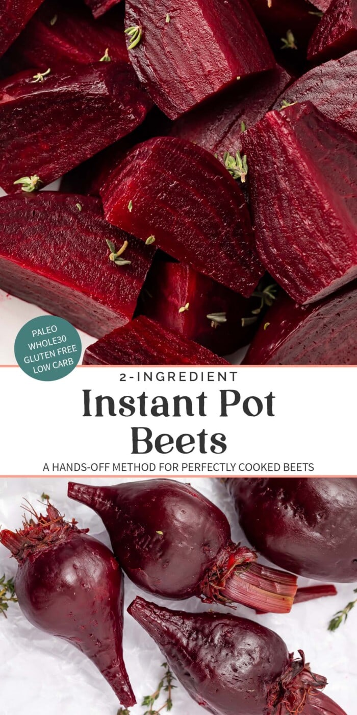 Pin graphic for Instant Pot beets