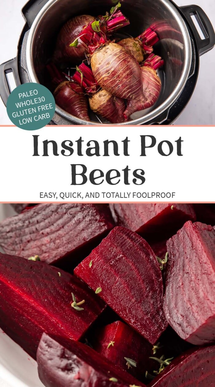 Pin graphic for Instant Pot beets