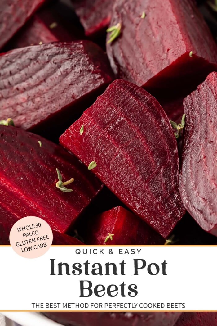 Pin graphic for Instant Pot beets