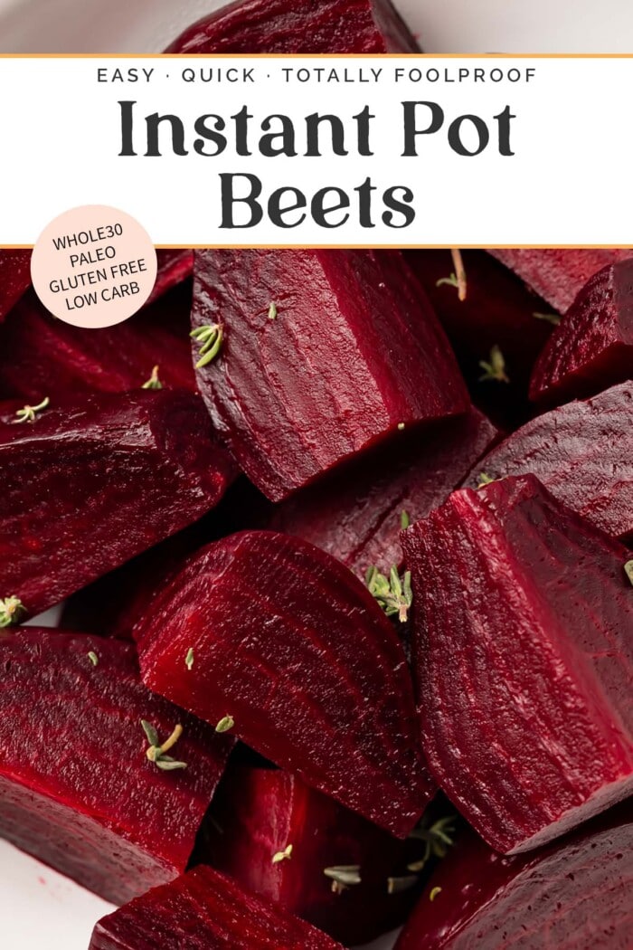 Pin graphic for Instant Pot beets