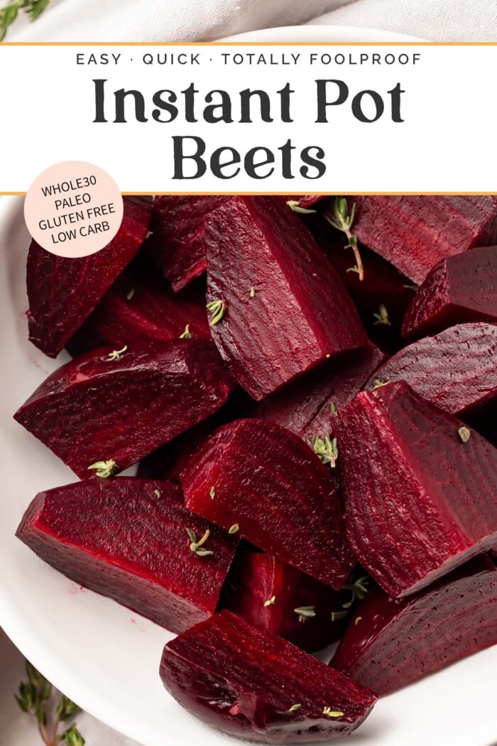 Pin graphic for Instant Pot beets