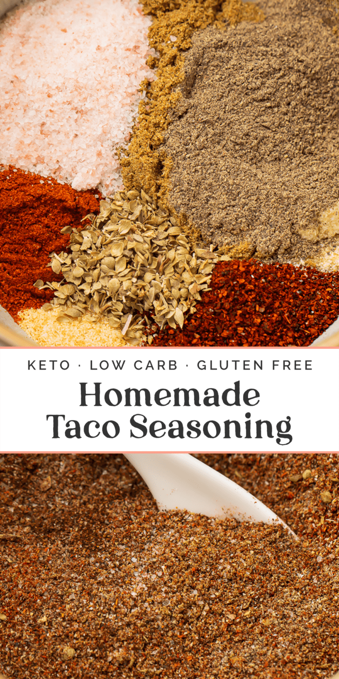 Pin graphic for keto taco seasoning