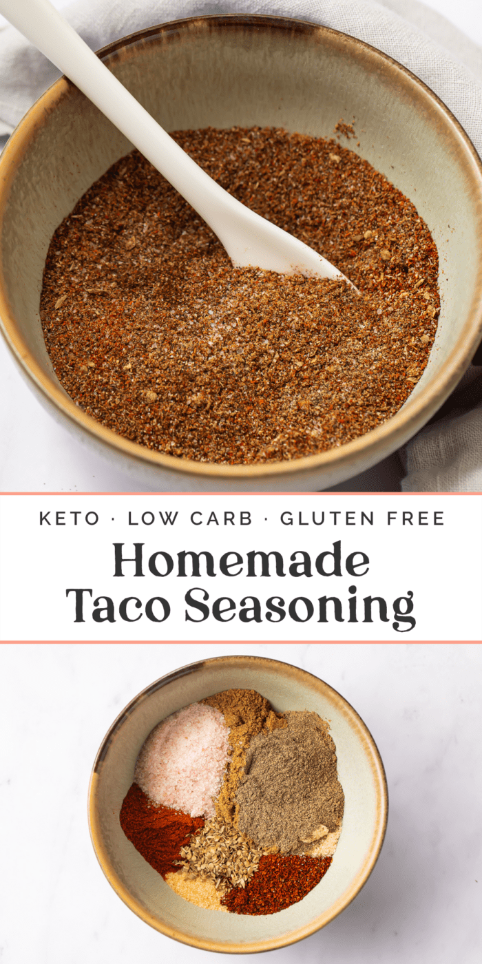 Pin graphic for keto taco seasoning