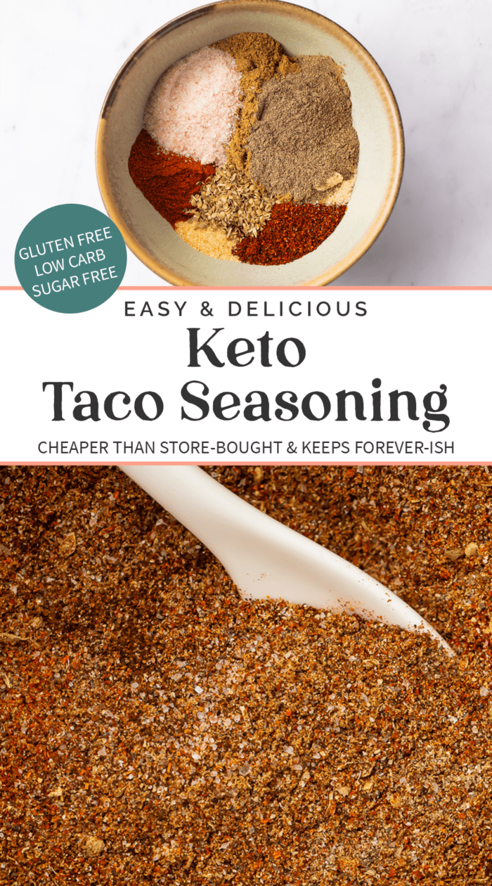 Pin graphic for keto taco seasoning