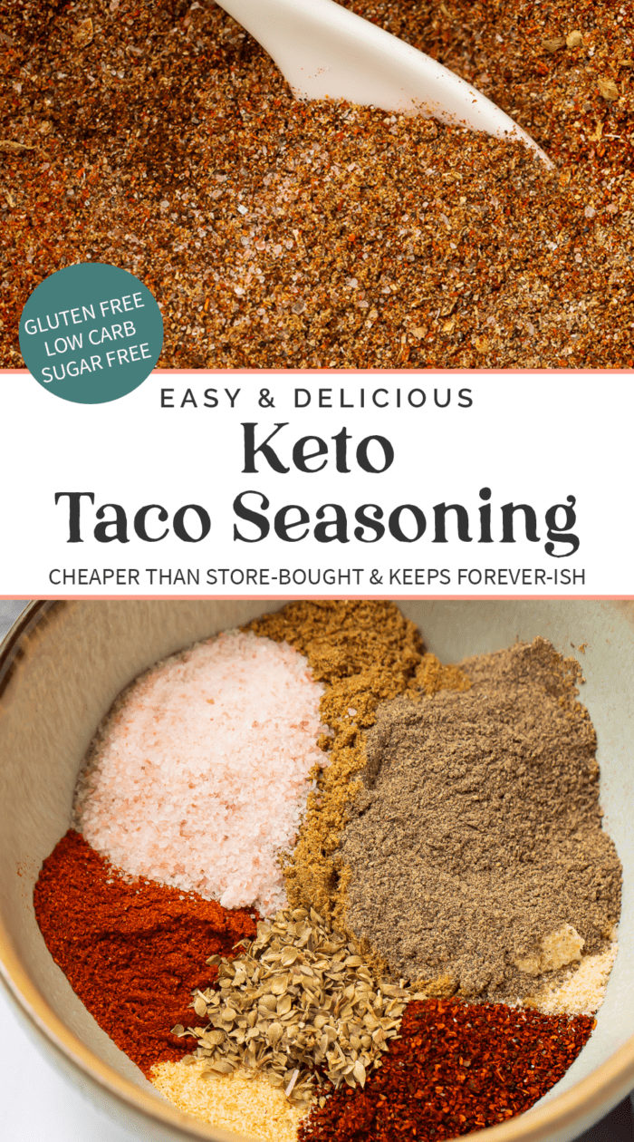 Pin graphic for keto taco seasoning