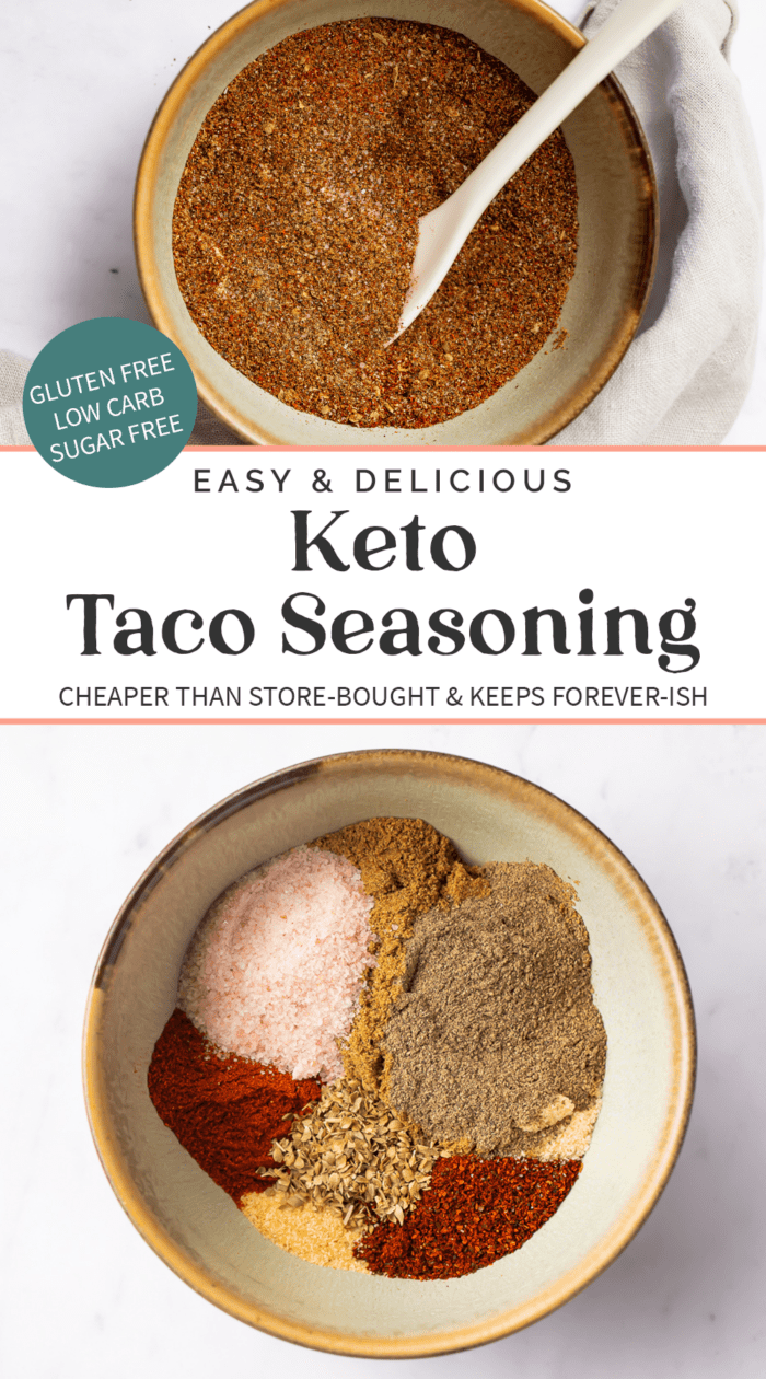 Pin graphic for keto taco seasoning